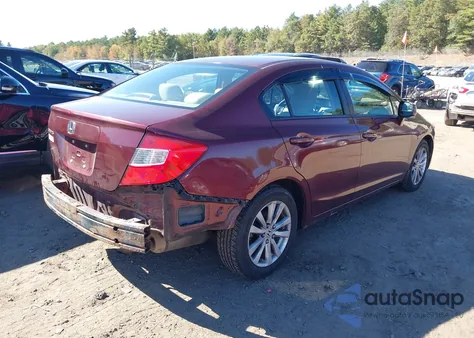 2012 Honda Civic Ex from USA, damaged, VIN 2HGFB2F86CH534800